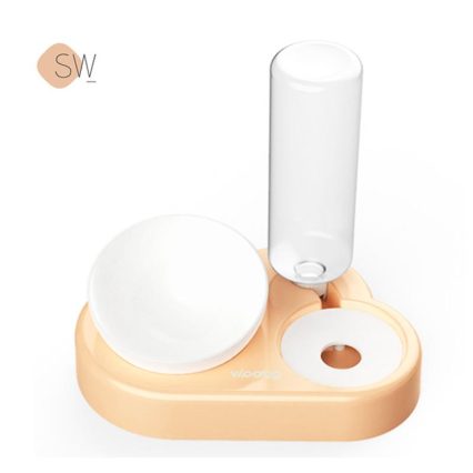 Comedero Para Gato 2 En 1 ·Anti Salpicaduras ·Dispensador De Agua 680ml ·Diseño Inclinado ·Fácil De Limpiar